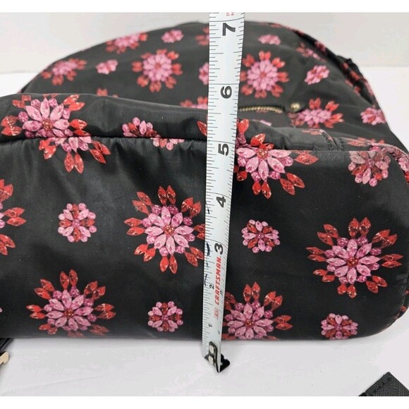 Michael Kors Kelsey Black Ultra Pink Ruby Jewel Floral Large Nylon Backpack main image 5